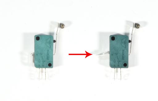Photo of Microswitch and modification made to it
